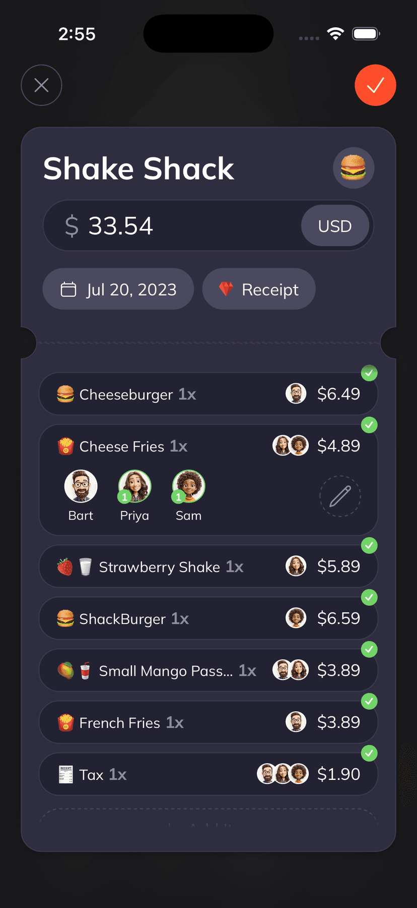 Assigning items to people